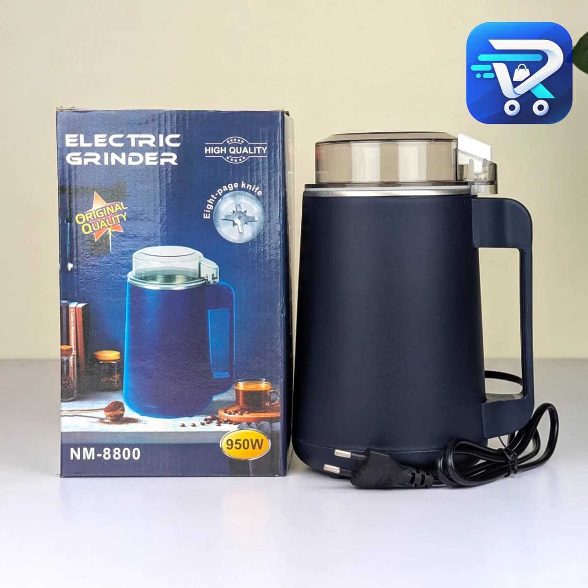 Electric Grinder Machine 950W NM – High-Power Multi-Functional Spice, Coffee Bean & Dry Grain Grinder with 8-Page Sharp Blades